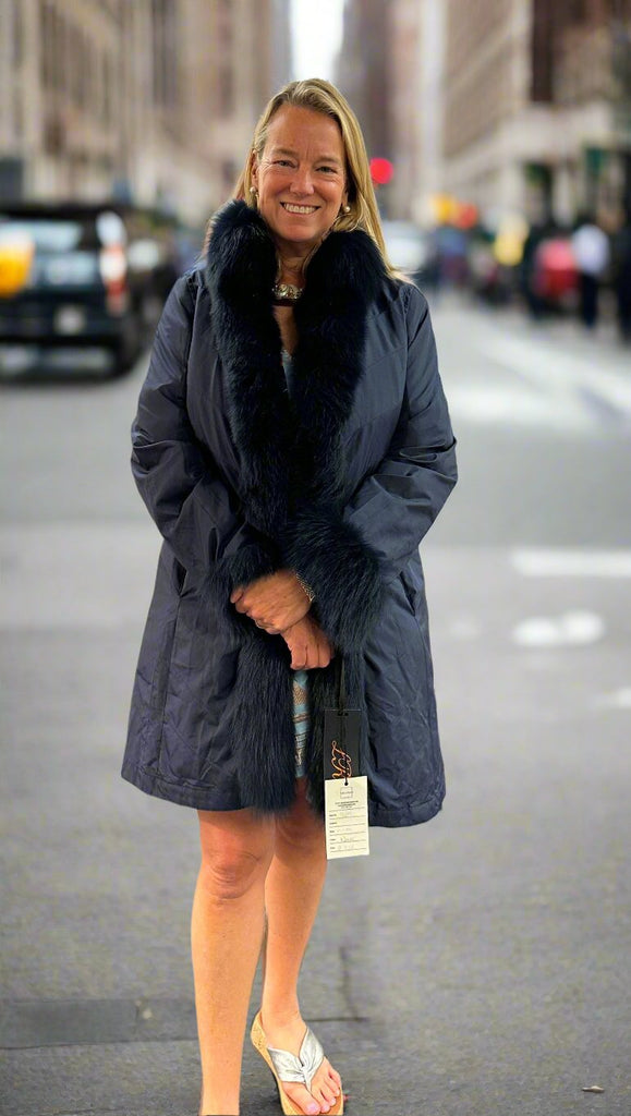 Linda Richards Travel Coat in navy