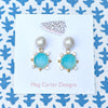 Venetia intaglio drops in lagoon blue