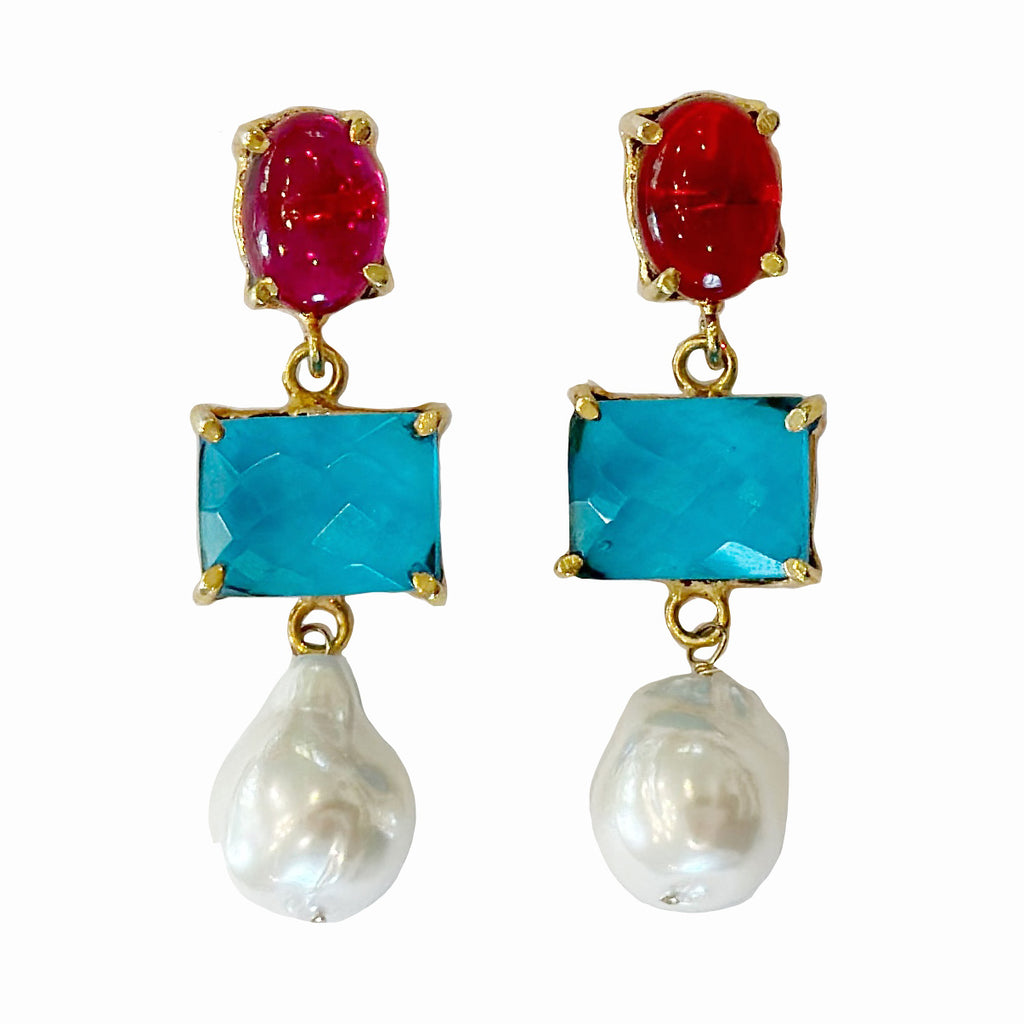 Contessina in Bright Pink and Aegean Blue