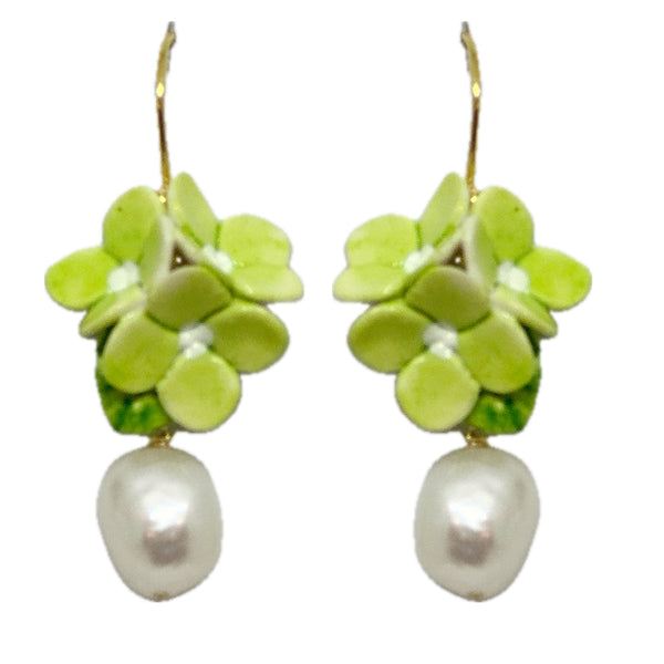 Hydrangea pearl drops in Limelight Green