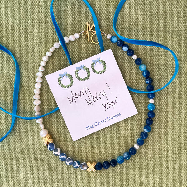 Addison necklace in blue