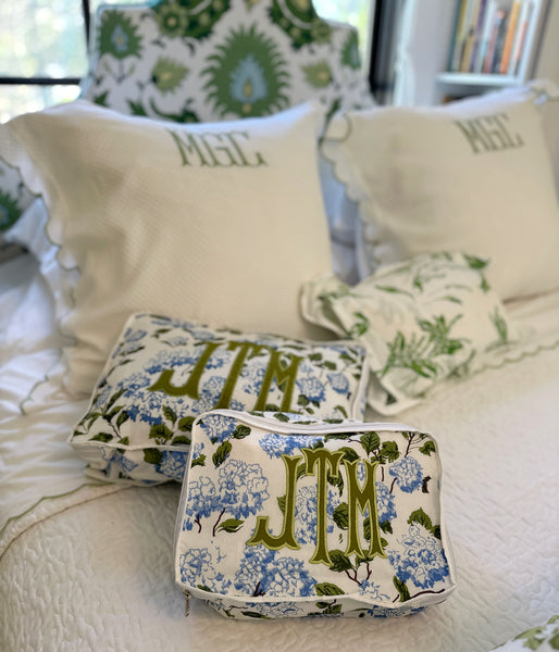 Monogrammed Hydrangea Packing Cubes