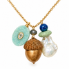 Polly's Acorn charm chain in forest / sky