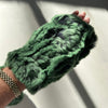 Rabbit fur fingerless hand warmer in Black Pine