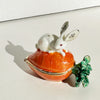 Monogrammed Rabbit and Carrot Trinket Box