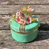 Floral Round Monogrammed Trinket Box