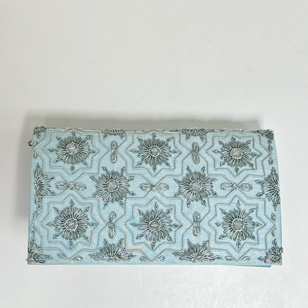 Parterre Clutch in Blue Mist:  Meg Carter Originals