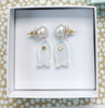 Les Poissons, ear bobs in opalite