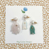 Les Poissons, ear bobs in rose quartz