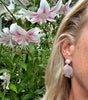 Les Poissons, ear bobs in rose quartz