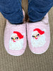 Pink Twinkly Eyed Santa slippers