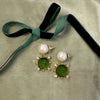 Venetia intaglio drops in emerald green