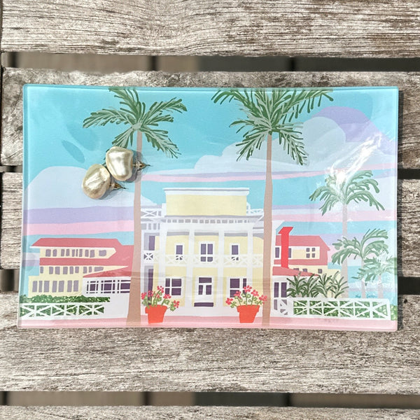 "Gasparilla Inn" glass valet tray