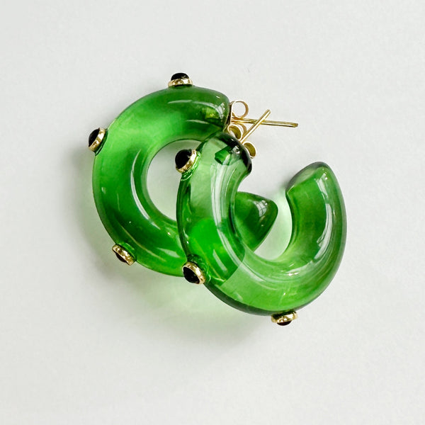 Catherine hoops in emerald