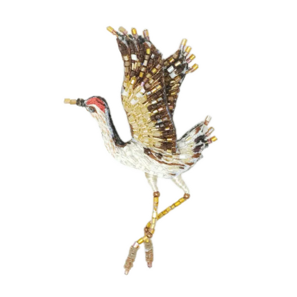 Whooping Crane brooch