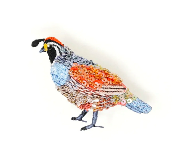 Quail brooch