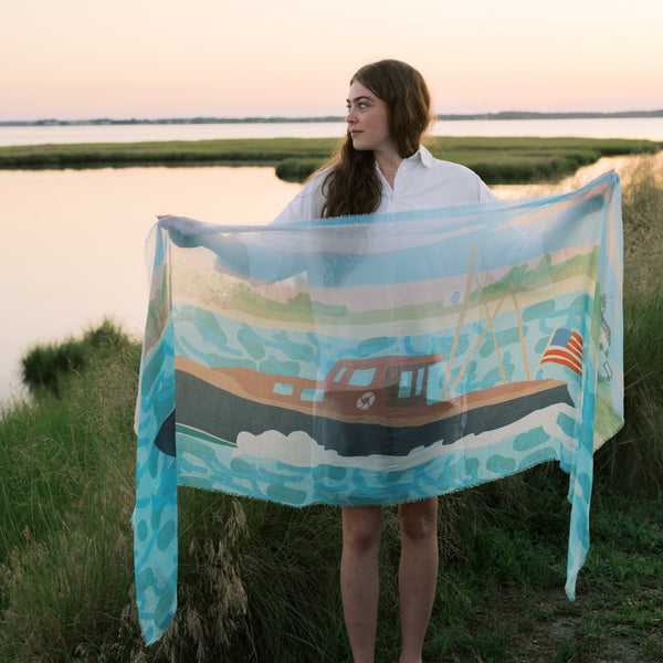 "Summer Evening at Watch Hill" scarf