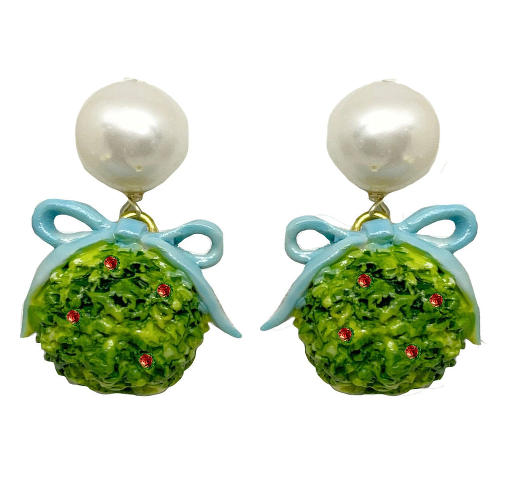 Boxwood Holly ball drop in blue