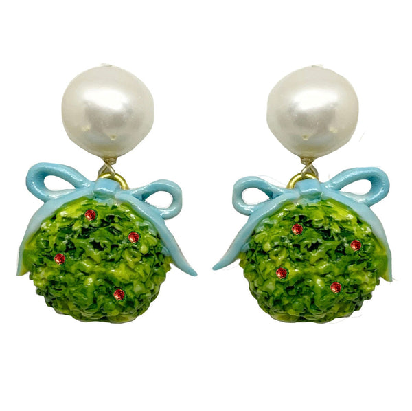 Boxwood Holly ball drop in blue