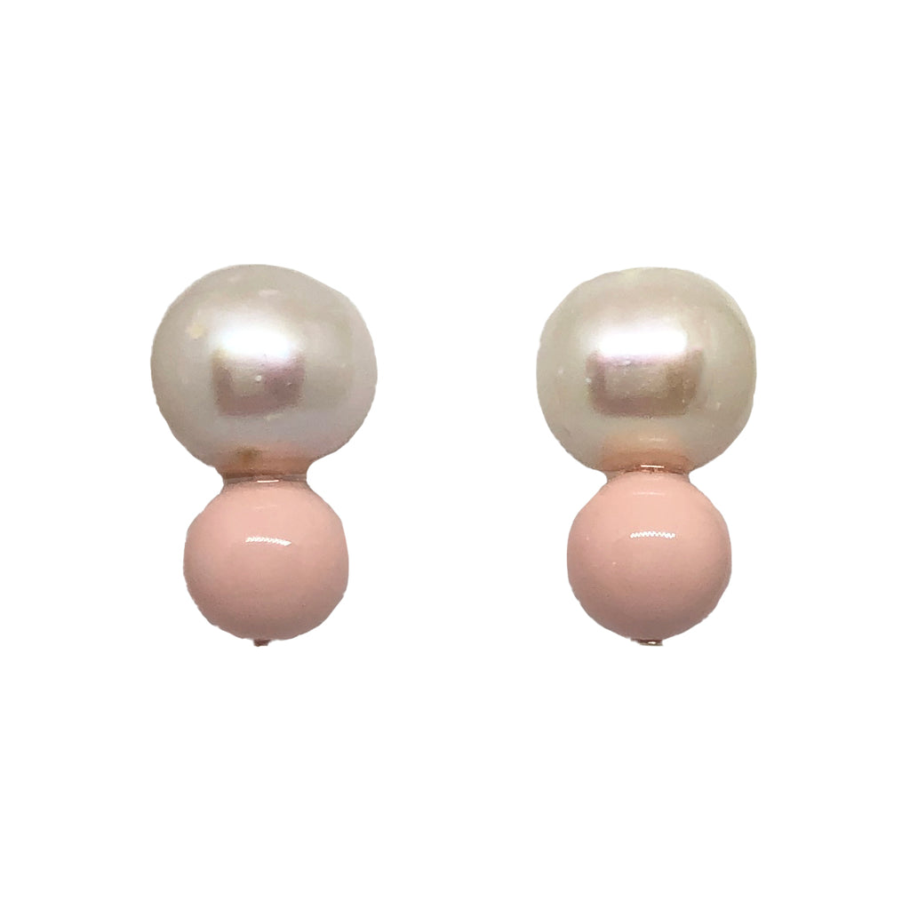 Big Pearl, little blush pink studs