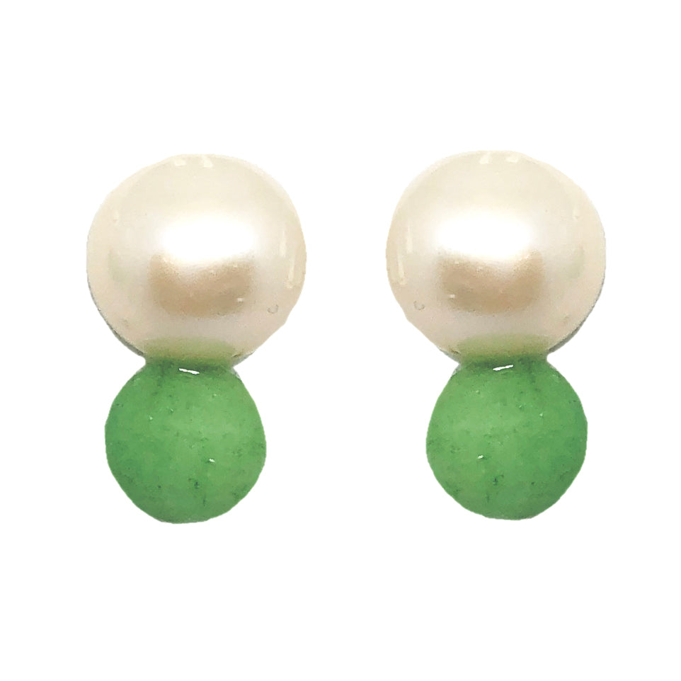 Extra Large Pearl Stud Earring, Round Cotton Pearl Studs, Luster Textu –  Shanali Jewelry