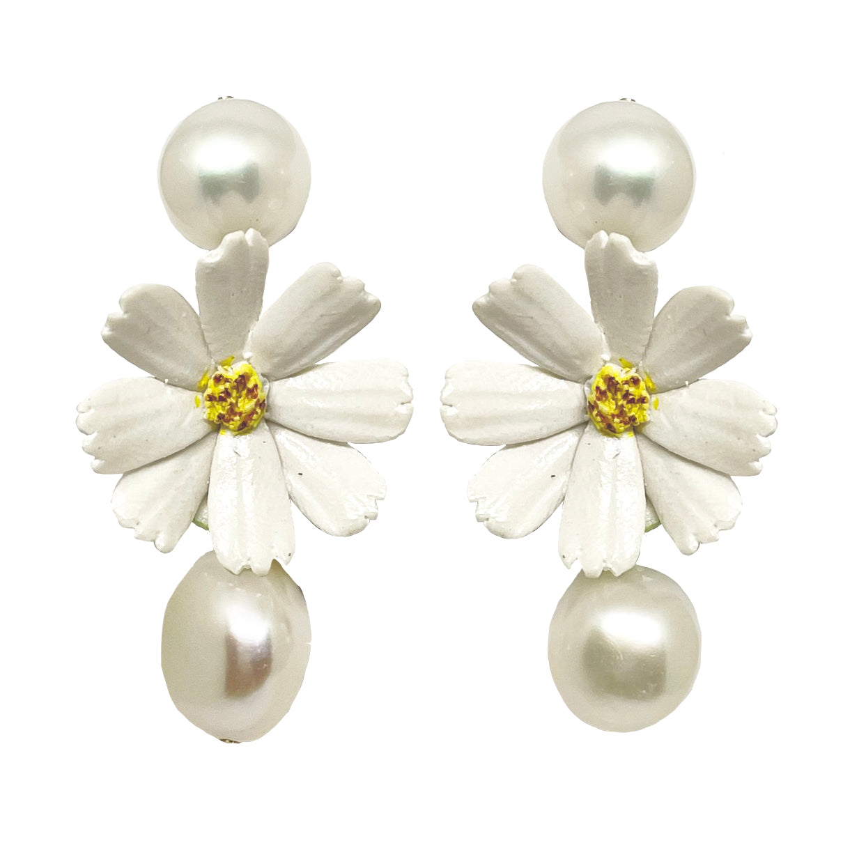 Cosmos pearl drops in white – Meg Carter Designs