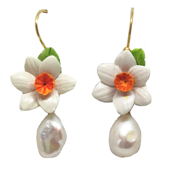 Daffodil pearl drops in white and orange